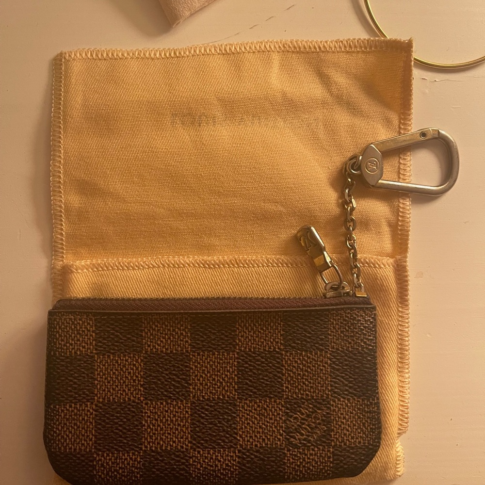 Louis Vuitton brown pochette keychain